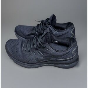 Asics Womens Gel Nimbus 24 1012B199 Black Running Shoes Sneakers Size 8 Wide